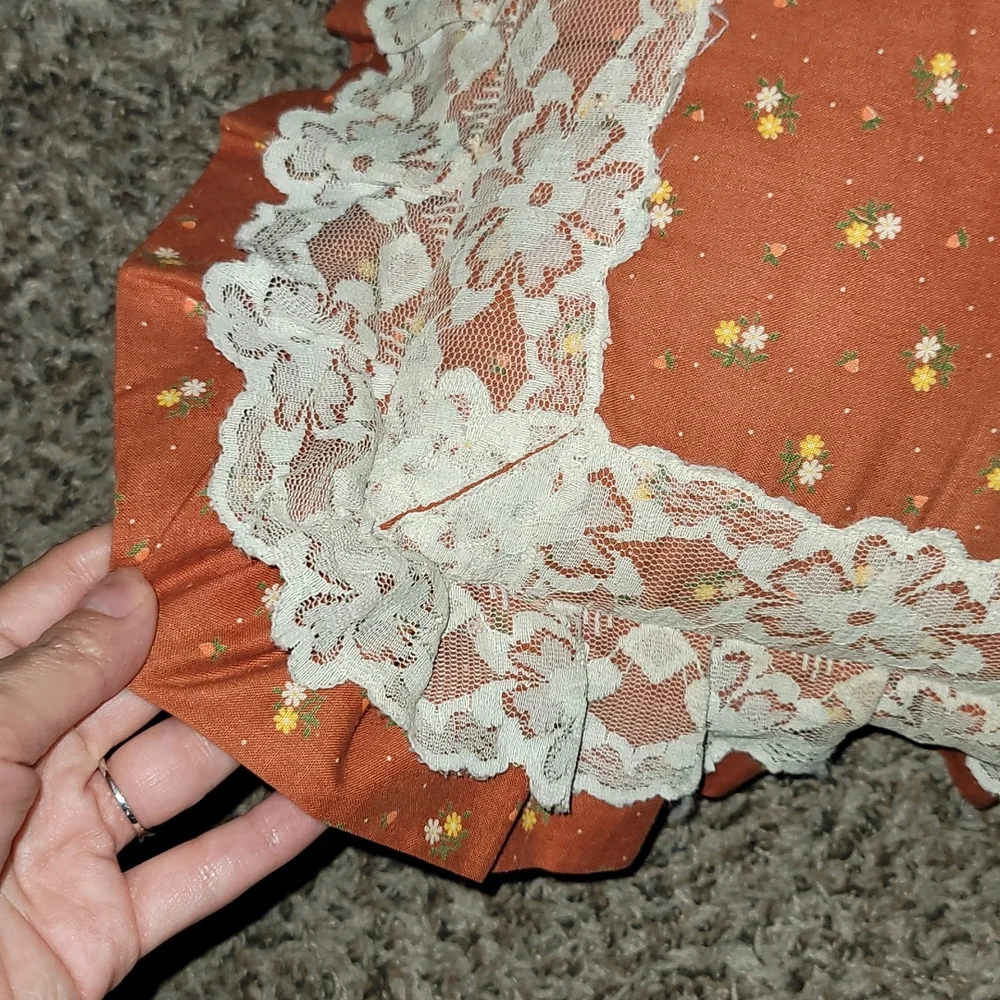 Shabby chic pillow lace hand made floral